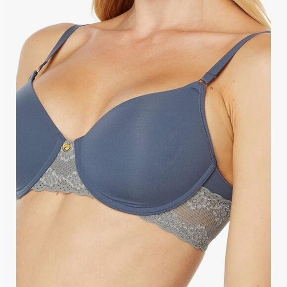NWOT New Natori Bliss Perfection Contour Underwire Ash/(Grey)/Navy Bra 38C - Picture 2 of 8